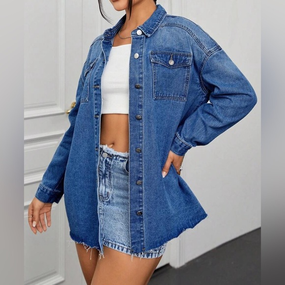 Jackets & Blazers - Stylish Blue Denim Jacket/Dress